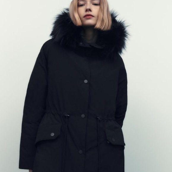 ZARA HOODED OVERSIZED PARKA - Picture 8 of 10